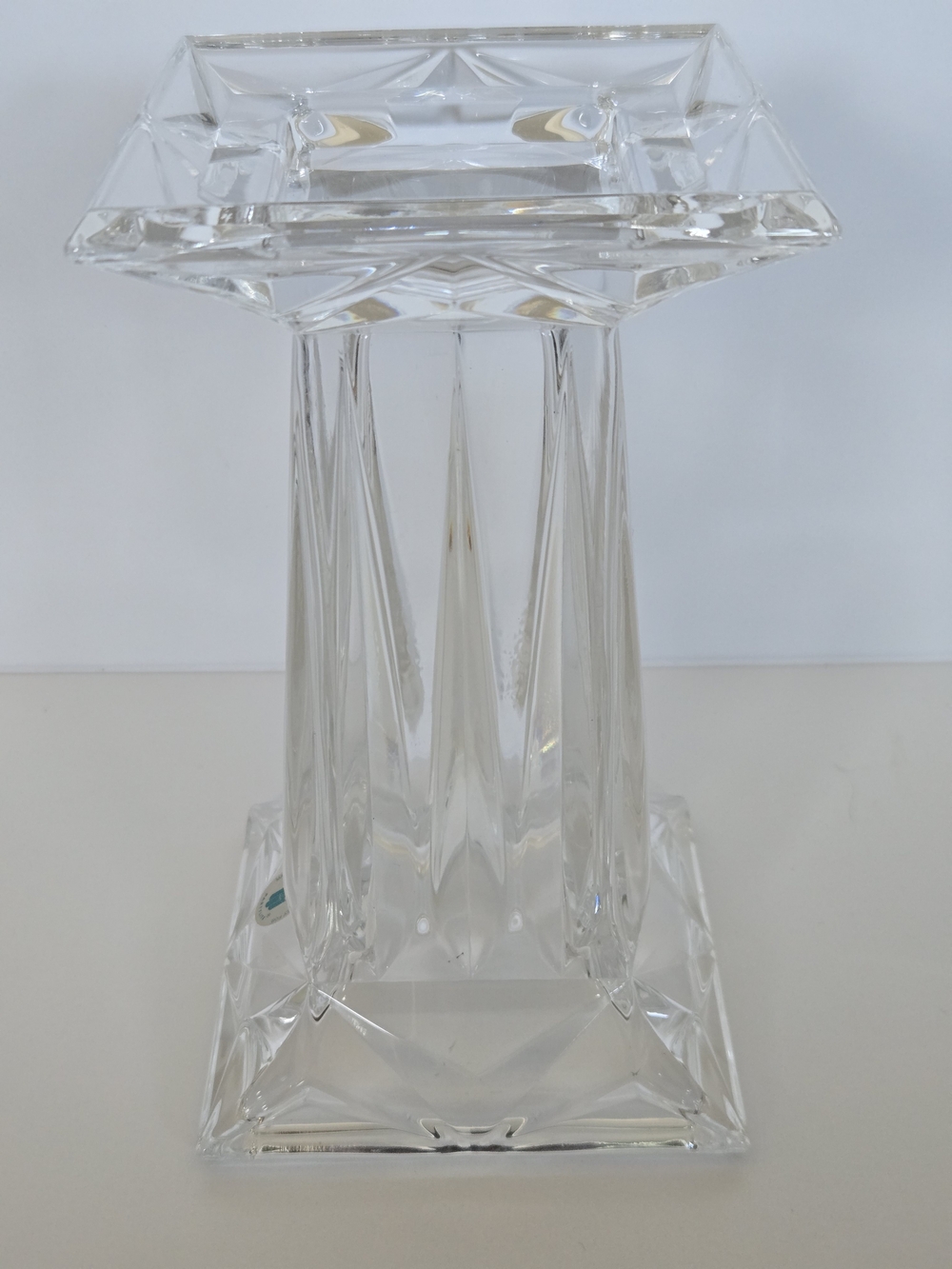 Vtg PartyLite P7374 Quad Prism Pedestal 24% Lead Crystal Pillar Candle Holder - Picture 8 of 12